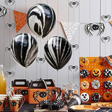 50Pcs Black Marble Balloons 12 Inch Latex Party Decorations for Birthday Wedding Halloween