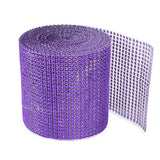 Purple Rhinestone Diamond Style Arts And Crafts Decorating Mesh Ribbon