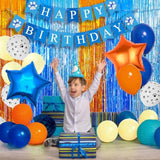 Blue Dog Party Pack Foil Curtains, Banner, 22 Balloons, & Photo Booth Props