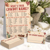 What'S Your Cowboy Name Game Set, (1 Cowboy Theme Sign And 30 Name Cards), Birthday Game, Western Wild Birthday Party Supplies, Cowboy Party Supplies