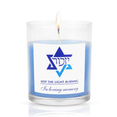 Yahrzeit Candles - Yahrzeit Memorial Candles, Jewish Sympathy 24 Hour Prayer Mourning Memory For Deceased, Jewish Remembrance Gift For Loss Of A Loved One, Yahrtzeit Funeral Decoration Blue Soy Wax
