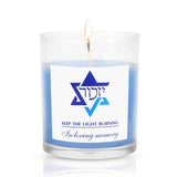 Yahrzeit Candles - Yahrzeit Memorial Candles, Jewish Sympathy 24 Hour Prayer Mourning Memory For Deceased, Jewish Remembrance Gift For Loss Of A Loved One, Yahrtzeit Funeral Decoration Blue Soy Wax