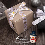 Gold Snowflake Ribbon,5/8 Inch,10-Yard Spool, Iridescent Gold Snowflak