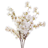 Silk Cherry Blossom Branches, Artificial Cherry Blossom Tree Stems Faux Cherry Flowers Vase Arrangements For Wedding Home Decor, Set Of 3