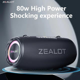 Bluetooth Speaker, 80W Portable Speaker Loud With Deep Bass,Ipx6 Waterproof Speaker With Led Light, Powerbank,Bluetooth 5.2, Outdoor Speaker,Large Bluetooth Speaker For Camping,Travel