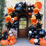 30Pc 18" Star Foil Balloons β Orange & Black Big Stars for Party Decorations