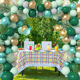 139PCS Jungle Safari Balloon Arch Kit with Gold, Green & Palm Leaves for Parties
