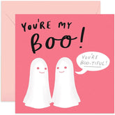 Old English Co. Cute Valentine'S Day Card For Boyfriend Girlfriend - Halloween Funny Ghost Pun You'Re My Boo | Anniversary Card For Fiance Wife Husband Partner | Blank Inside With Envelope