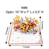 3D Pop Up Happy 81St Birthday Card – Red Design With Glitter Numbers, Balloons, Cakes & Gifts – Fun Milestone Card For Mom, Dad, Husband, Wife, Man Or Woman – 5" X 7"
