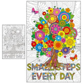 Giant Mandala Coloring Posters Large Coloring Posters Small Steps Every Day Jumbo Coloring Books Pages For Art Craft Diy Activity Coloring Sheet For Kids Adults Party Supplies Decoration