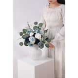 Faux Rose Flowers Dusty Rose Gradient Fake Roses With Stems For Diy Wedding Bouquets Centerpieces Arrange Decorations (Blue Gradient)