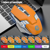 Bluetooth Gaming Mouse, Rgb Rechargeable Usb Wireless Mouse, Quiet Click, Led Backlit, Ergonomic, With Side Button, 6 Button, Dpi Adjustable, Computer Mice For Laptop Pc Macbook Chromebook - Orange