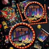 New York City Nyc Party Decorations Tableware - New York Birthday Decorations, Paper Plate, Cup, Napkin, Disposable Cutlery, Nyc Party Supplies For Birthday Baby Shower | 24 Guests