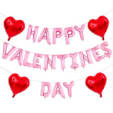 Pink Happy Valentines Day Balloons, 16 Inch Valentines Decorations Balloons Red Heart Balloon For Valentine Day Decorations For Party Hotel Room Office Classroom
