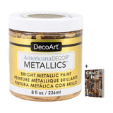 DecoArt Americana Decor Metallics 24K Gold - 8oz Metallic 24K Gold Acrylic Paint - Water Based Multi Surface Paint for Arts and Crafts, Home Decor, Wall Decor, Gilding & Touch Ups & Book