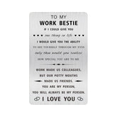 Work Bestie Gifts - Work Made Us Colleagues But Our Potty Mouths Made Us Friends - Work Friend Wallet Card - Going Away Leaving Farewell Gift For Colleagues Coworkers
