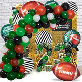 236Pcs Football Balloons Arch, Large Football Themed Balloon Arch Garland Kit, Black Green Brown Football Birthday Balloons For Party Decoration