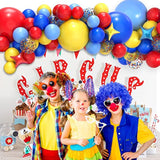Carnival Balloon Arch Kit With 123Pcs Red Blue Yellow Rainbow Latex Confetti Balloons For Birthday Party Decorations