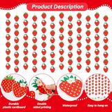 12 Pcs Strawberry Birthday Party Banners Strawberry Garland Banner Decorations Berry First Hanging Swirl Kit Cutouts For Girls Baby Shower Party Supplies Decor