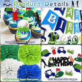 50Pcs Golf Birthday Party Decorations Golf Themed Party Supplies Includes Print Balloon Foil Balloon Cake Topper Banner Paper Pompoms