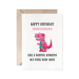 Dinosaur Card For Awesome Grandma, Funny Grandmother Birthday Card, Happy Birthday Grandmasaurus