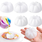 6 Pcs Flower Pour Cup For Paint Pouring 5-10 Slots Acrylic Paint Pouring Split Cup Multi Slot Acrylic Tools Reverse Flower Dip Fluid Painting Supplies(White)