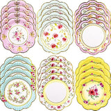 Floral Paper Plates 7.28 Inches Vintage Small Party Plate 24 Ct