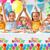 Birthday Disposable Tablecloth, Plastic Table Cover For Kid’S Birthday Party, 54”X108”, 3 Pcs