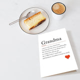 Grandma Mothers Day Card, Birthday Card For Grandma, Grandma Definition Greeting Card, Funny Mother'S Day Card Gift From Grandchild