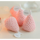 Strawberry Shaped Scented Candle,4Pack 75G Fruit Aroma Soy Wax Decorative Candle For Table Photo Prop Birthday Gift,Prefect For Meditation Stress Relief Mood Boosting Bath Yoga (Pink)