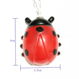 Ladybugs Fairy String Lights? 10 Plastic Red Leds 5.5Ft Copper Wire Battery Powered Best Decoration Lights For Christmas