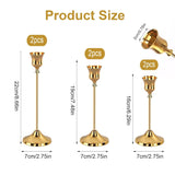 6Pcs Gold Candle Holders, Candlestick Holders Taper Candle Holders For Pillar Candles Sticks Holder Decor Halloween Christmas Decorations Candle Candelabros Para Centros De Mesa (Gold)