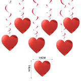 Heart-Shaped Hanging Streamers, 24-Pack - Red Foil Ceiling Decor For Valentine'S Day, Wedding & Party, Create Romantic Swirls & Heart Decorations
