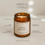 Warm And Cozy Soy Candle - Orange Peel, Cinnamon, Ginger And Clove Scented Candles For Home - 9Oz Amber Jar + Black Lid, 40+ Hour Burn Time, Made In The Usa