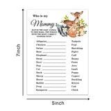Baby Shower Game Cards, Safari Animals Who Is My Mommy Game Card For Baby Shower Party?Funny Icebreak Baby Shower Party Games Ideas Activity For Parent-To-Be, Fun And Easy, 30 Cards