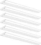 6 Pack Ultra Slim 4FT LED Wraparound Lights 50W 5600LM 5000K Flush Mount Shop Lights for Garage Kitchen