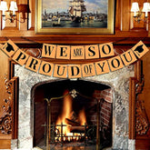 16" Gold "We Are So Proud of You" Balloons Banner for Graduation 2025