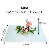 Flamingo Pop Up Greeting Card – 3D Tropical Flamingos, Elegant Nature Romantic Gift, Birthday, Anniversary, Friendship, Mother’S Day, Women, Travel Lovers, 6” X 8”