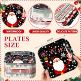 80 Pcs 7Inch Christmas Dessert Plates Christmas Disposable Plates Santa Xmas Square Dinner Plates For Merry Christmas Holiday Party Supplies, 4 Styles