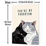 Cute Cat Valentines Day Cards, Lovely Anniversary Card Gifts For Women Men, Romantic Valentines Gifts For Him Her, Cat Valentines Gift Ideas