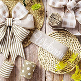 Farmhouse Ribbon 4 Rolls Welcome Stripe Dot Buffalo Plaid Ribbon Wired