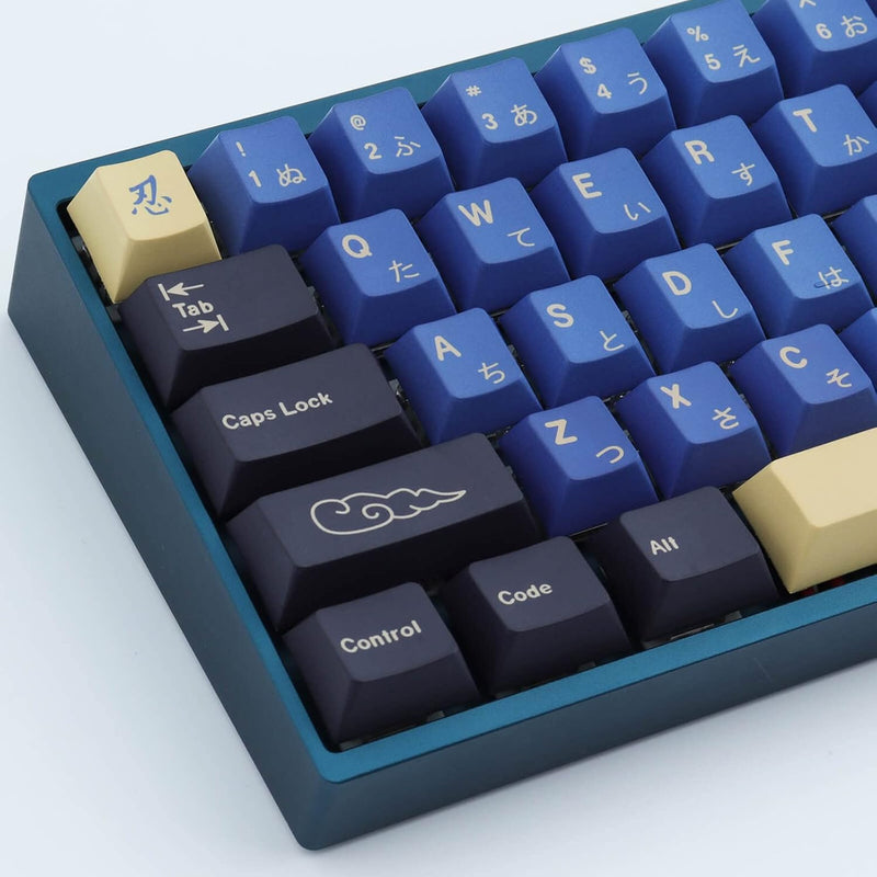 Pbt Keycaps 119 Keys Blue Samurai Keycaps Dye-Sublimation Ninja Pbt Keycap Set