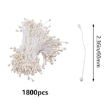 Stamens For Crafts, 1800 Pcs Stamens For Artificial Flowers Diy Wedding Party Home Scrapbook Decoration,White