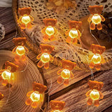 Decorative String Lights Cute Indoor Teddy Bear Ornaments Party Decoration Usb Or Battery Powered Fairy Lights With Time