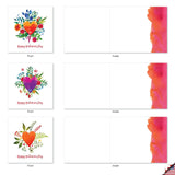 - 10 Assorted Valentine'S Day Note Cards (4 X 5.12 Inch) - Boxed Valentine Cards, Bulk Set With Envelopes - A Big Watercolor Heart Mq5664Vdb-B1X10