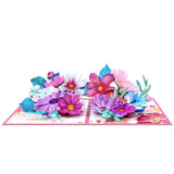 Large Cosmos Flower Pop Up Cards,Paper Flower Bouquet Greeting Cards With Blank Note Card & Envelope, Ideal Gift For Celebrating Love, Birthday, Anniversary, Special Moments, Valentine'S Day