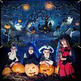 Halloween Decoration Backdrop 72.8x43.3 Inch Spooky Forest Cemetery Graveyard Banner Decor