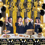 70pcs Black & Metallic Gold 12" Balloons for Graduation, Birthday, Anniversary Party Decor