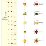 2Pcs 10Ft/Piece Fall String Lights Pumpkin Acorns Maple Leaf Fall Led Lights For Halloween Autumn Thanksgiving Christmas