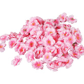 100 Pcs Artificial Cherry Blossoms Heads Silk Peach Flowers Faux Flower Heads Fake Small Flowers Floral Head Decors Party Decoration Flowers